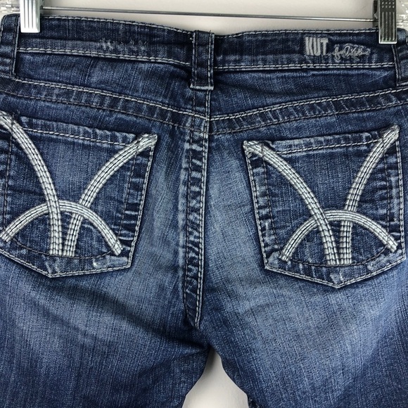 KUT From The Kloth “So Low” Distressed Blue Denim Size 4 Bermuda EUC Jean Short - Picture 11 of 16